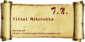 Tittel Nikoletta névjegykártya