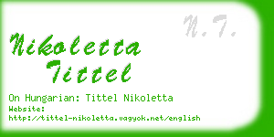 nikoletta tittel business card